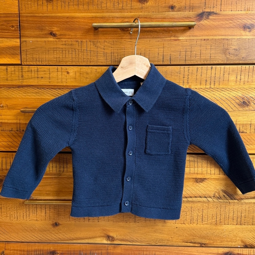 Mango Baby Kids' John Collar Neck Cardigan,